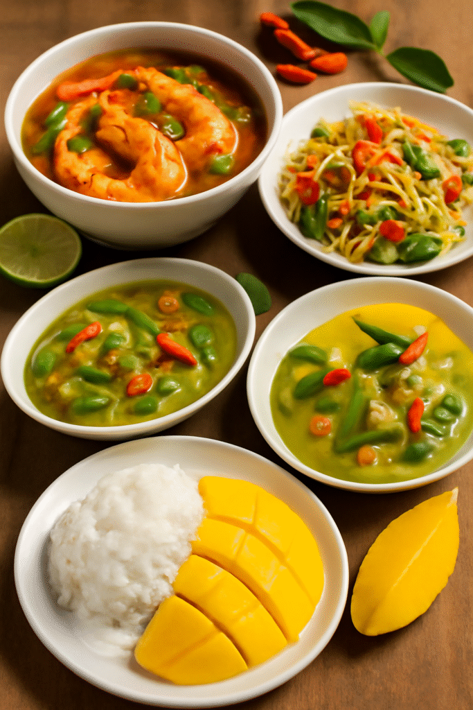 มื้ออาหารไทย: การผสมผสานรสชาติที่มีเสน่ห์จากความเผ็ด เปรี้ยว และหวาน