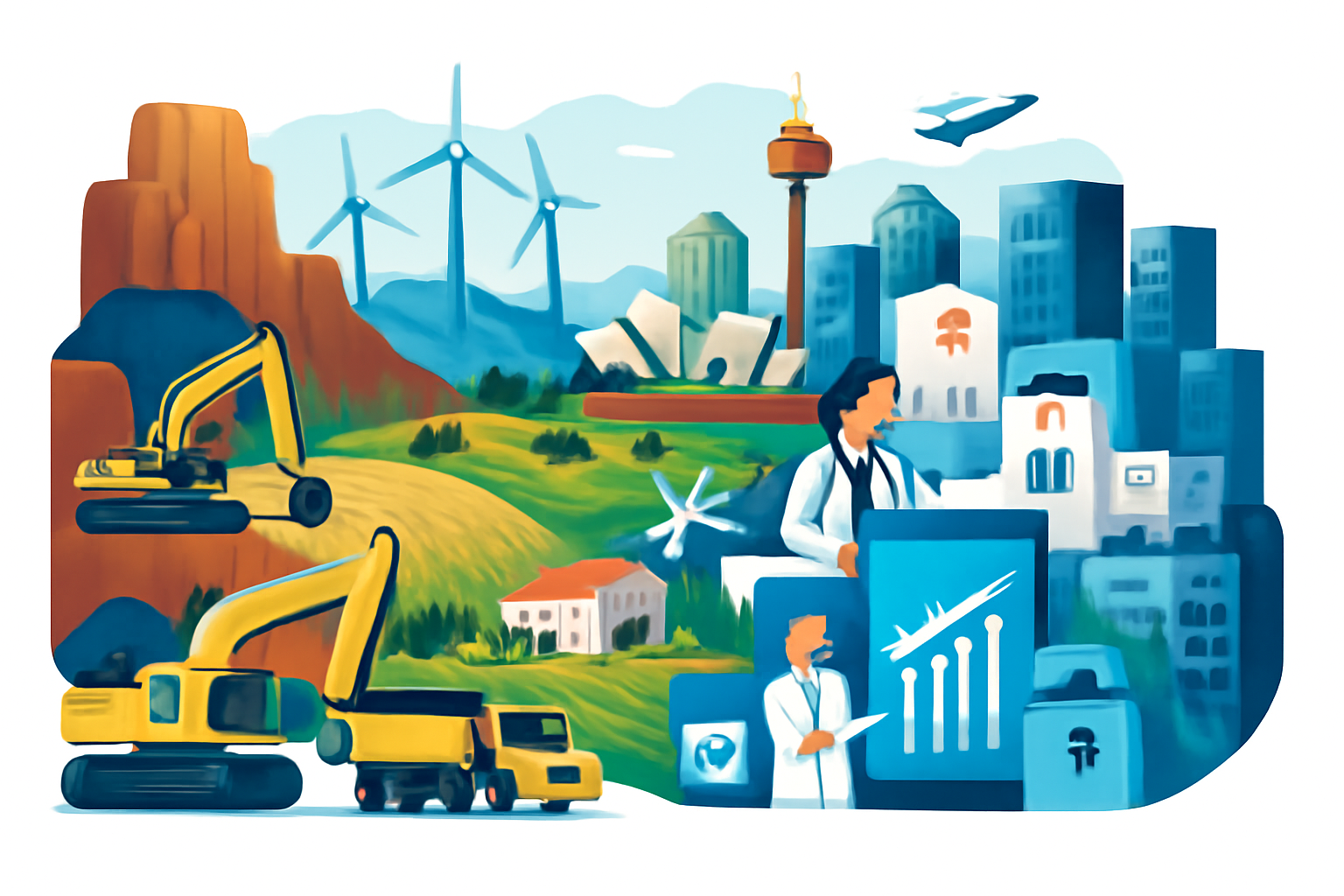 Economic Growth in Australia: The Role of Natural Resources, Industries, and the Digital Economy