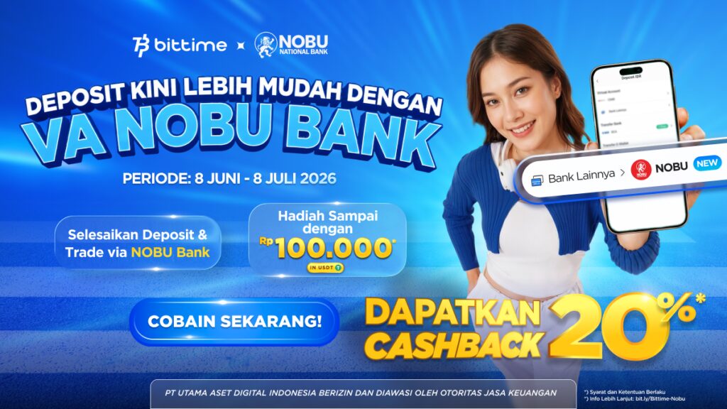 Bittime Gandeng Nobu Bank Luncurkan Program Cashback  “10 Menit dari Indonesia ke Wall Street” untuk Akses Investasi Aset Global