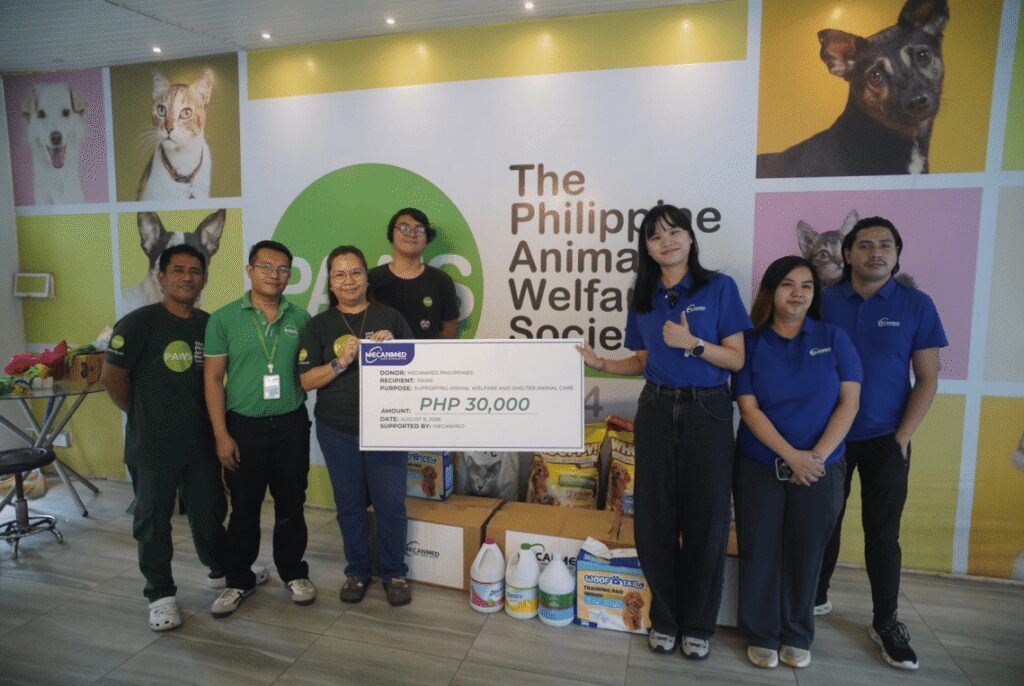 MECANMED and MECANVET Support PAWS with PHP 30,000 Donation for Rescued Animals